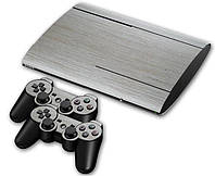 Виниловые наклейки на PS3 SUPERSLIM и Dualshock Dark Grey Wood PlayStation 3 Custom Skin Playsole Games