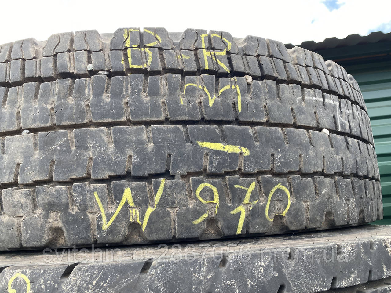 Вантажна шина 315/80R22.5 BRIDGESTONE W970 (10мм) 1шт ВЕДУЧА ВІСЬ