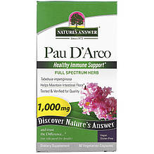 Кора мурашиного дерева Nature's Answer "Pau D'Arco" 1000 мг (90 капсул)