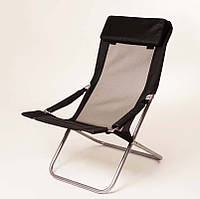 Кресло- шезлонг "Горизонт" d25 мм (текстилен черный)