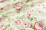 Ткань Duck "Букеты роз" фон айвори, фото 2