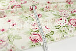 Ткань Duck "Букеты роз" фон айвори, фото 6