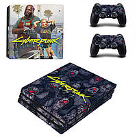 Виниловые наклейки на PS4 PRO и Dualshock Cyberpunk 2077 Sony PlayStation 4 Pro Custom Skin Playsole Vinyls