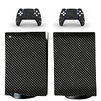 Виниловые наклейки на PS5 Digital Edition и геймпад DualSense Black Carbon Sony PlayStation 5 игровая консоль