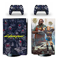 Виниловые наклейки на PS5 Disk Drive version и геймпад DualSense Cyberpunk 2077 Sony PlayStation 5 игровая