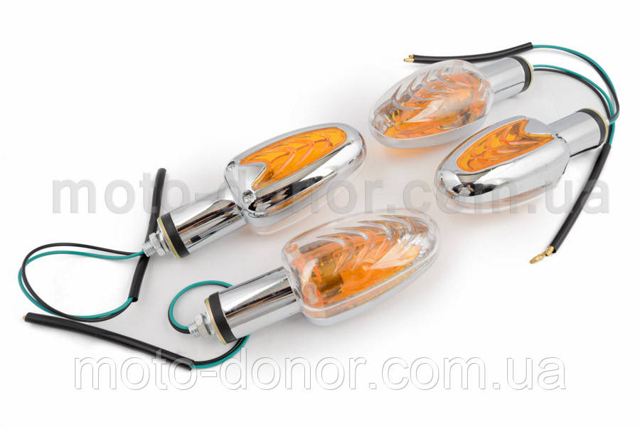 Повороти міні (пара) човник (хром, прозоре скло) "EVO", фото 1