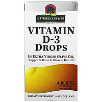 Жидкий витамин D3, Nature's Answer "Vitamin D-3 Drops" 4000 МЕ (15 мл)