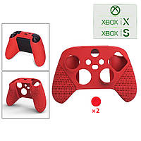 Силиконовый красный чехол-кейс DOBE для геймпада Wireless Controller консоли Xbox Series S / X