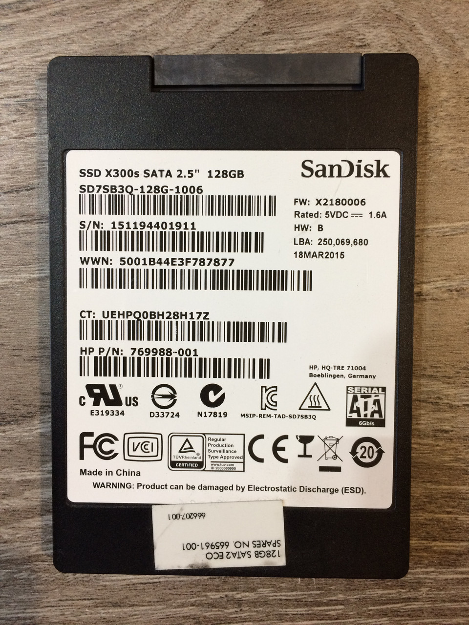SSD-накопичувач Sandisk 128ГБ X300s 2.5 дюйма / SATA 3.0 / 6Гб/с SD7SB3Q-128G-1006