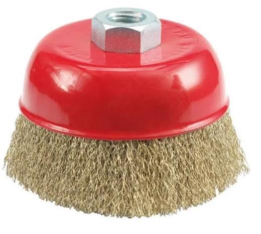 Щітка-крацовка Sigma "чашка" гайка М14, d 75 мм латунь, фото 1