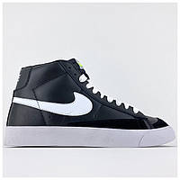 Мужские / женские кроссовки Nike Blazer Mid '77 Black/White, черные кожаные кроссовки найк блейзер мид