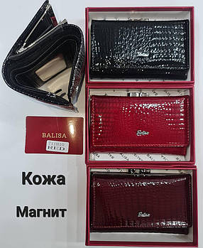 Гаманець жіночий під крокодила на магніті натуральна шкіра в різних кольорах Balisa