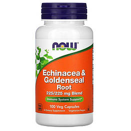 Echinacea & Goldenseal Root 225/225 мг Now Foods 100 капсул