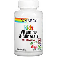 Детские витамины и минералы SOLARAY "Kids Vitamins & Minerals Chewable" вкус черешни (120 пастилок)