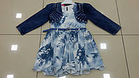 Сукня нарядна блакитна з джинсовим болеро  для дівчинки 5-6 років
