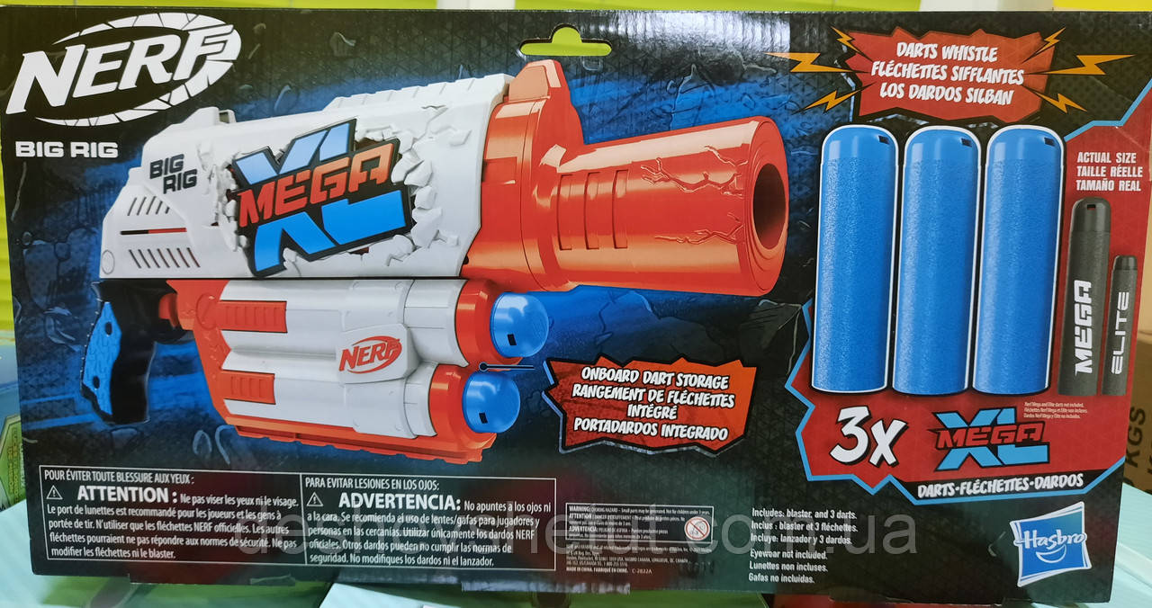 Nerf Mega XL Big Rig Blaster, 3 Nerf Mega XL Whistler Darts