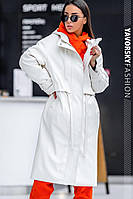 Тренч Ребекка Yavorsky женский крутой из матовой эко кожи на молнии и кнопках с капюшоном и карманами Gy2167