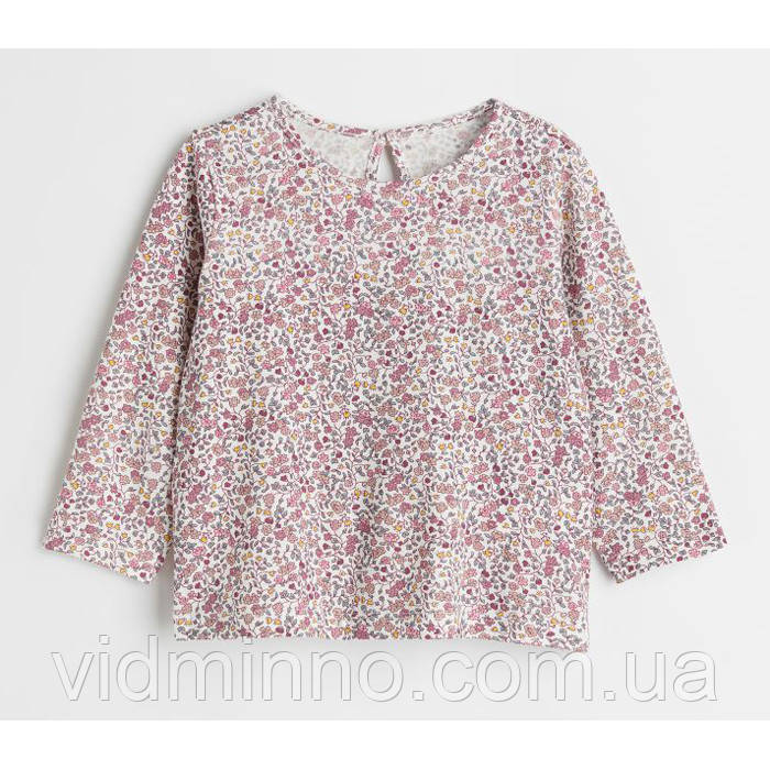 Кофта реглан лонгслів H&M на дівчинку р.104 - 3-4 роки, квіти, фото 1