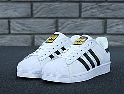 Кросівки жіночі суперстар Adidas Superstar білі з чорними вставками Київ