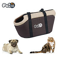 Сумка-переноска для кота Pet Fang (L) Коричнева сумка для собаки, м'яка сумка для перенесення тварин