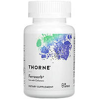 Железо с кофакторами Thorne Research "Ferrasorb" строительная формула крови (60 капсул)