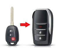 Ключ викидний для тюнінгу штатного ключа Toyota Rav4 Corolla Camry 3 кнопки