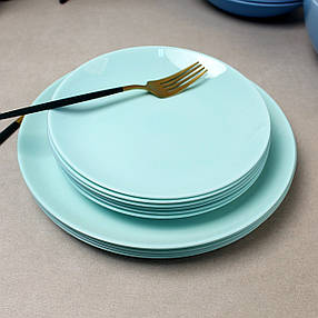 Лазурна обідня плоска тарілка Luminarc Diwali Light Turquoise 27 см (P2013), фото 3
