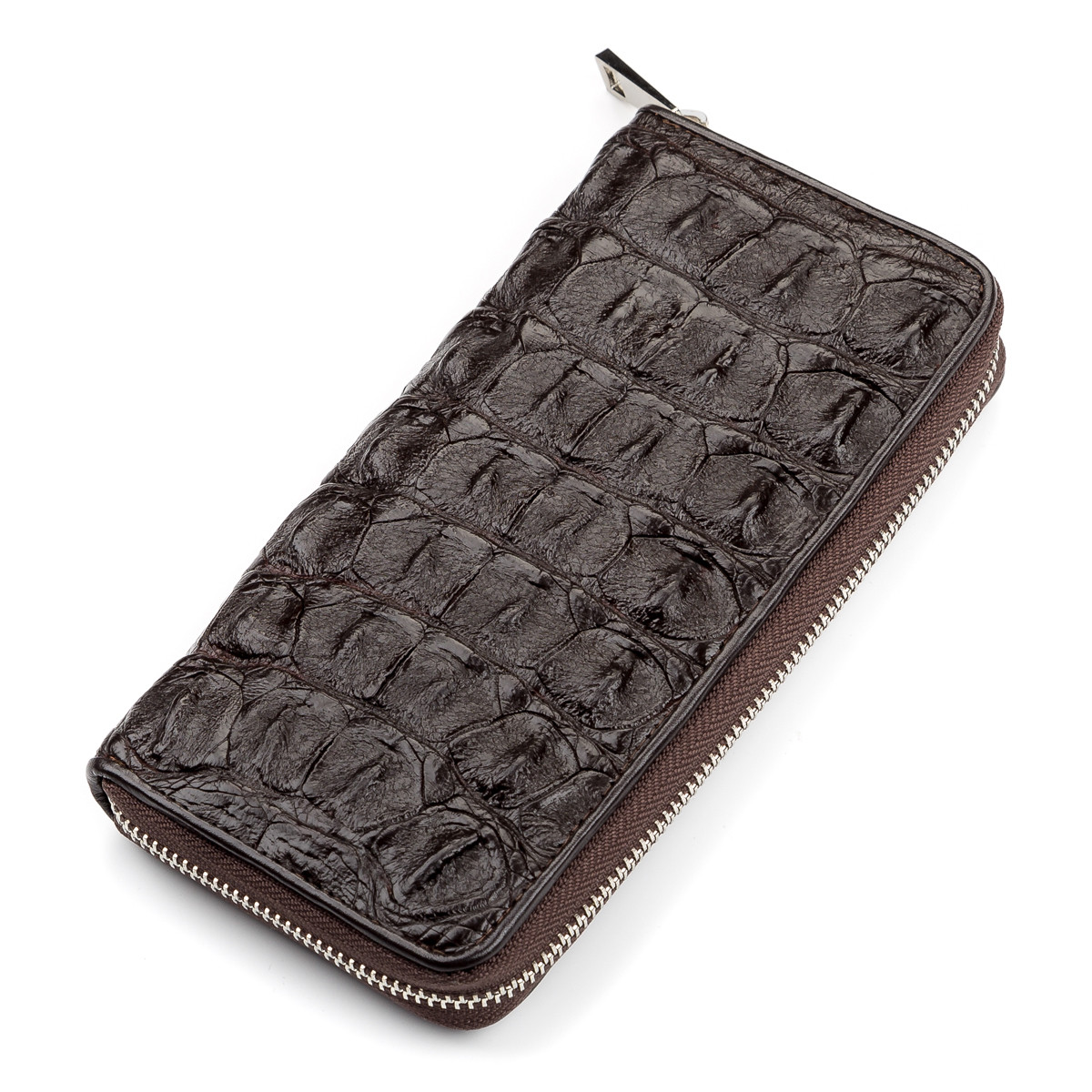 Гаманець-клатч CROCODILE LEATHER 180368 з натуральної шкіри крокодила Коричневий, фото 1