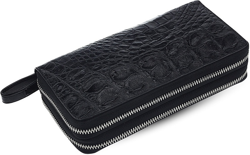 Гаманець-клатч CROCODILE LEATHER 180379 з натуральної шкіри крокодила Чорний, фото 1