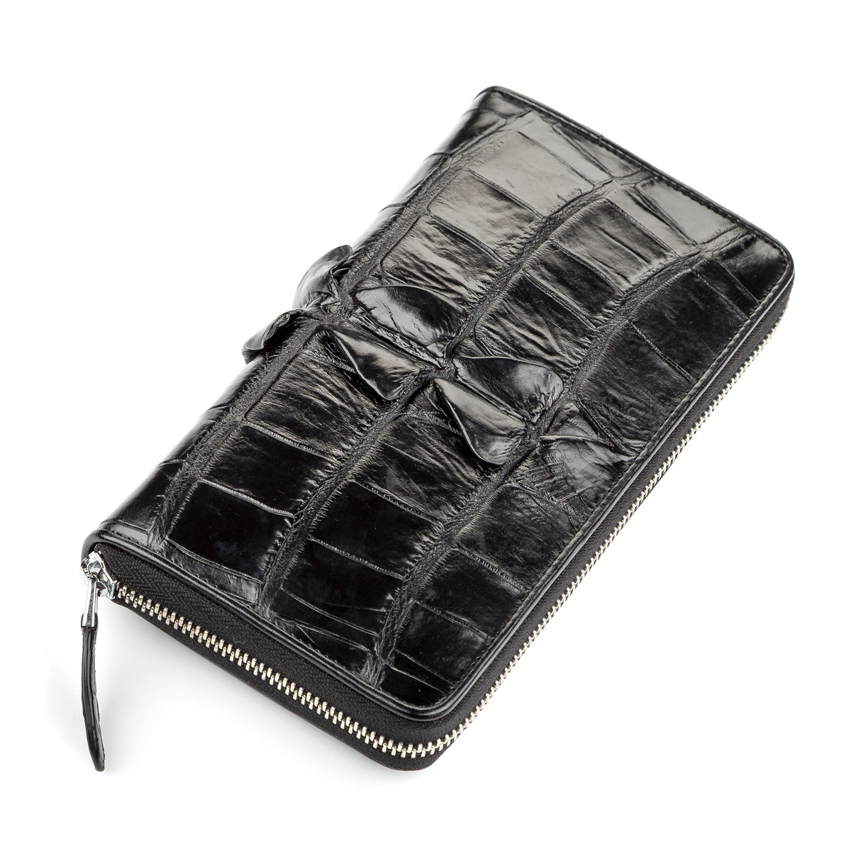 Гаманець-клатч CROCODILE LEATHER 180380 з натуральної шкіри крокодила Чорний, фото 1
