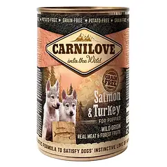 Паштет Carnilove Puppy Salmon&Turkey з високим вмістом м'яса лосося та індички для цуценят всіх порід