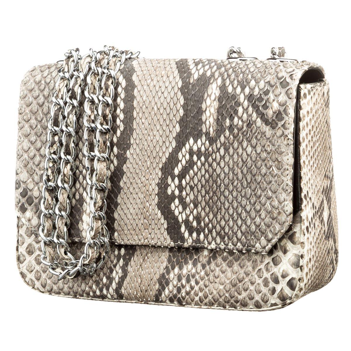 Клатч жіночий SNAKE LEATHER 182015 з натуральної шкіри пітона Сірий, фото 1