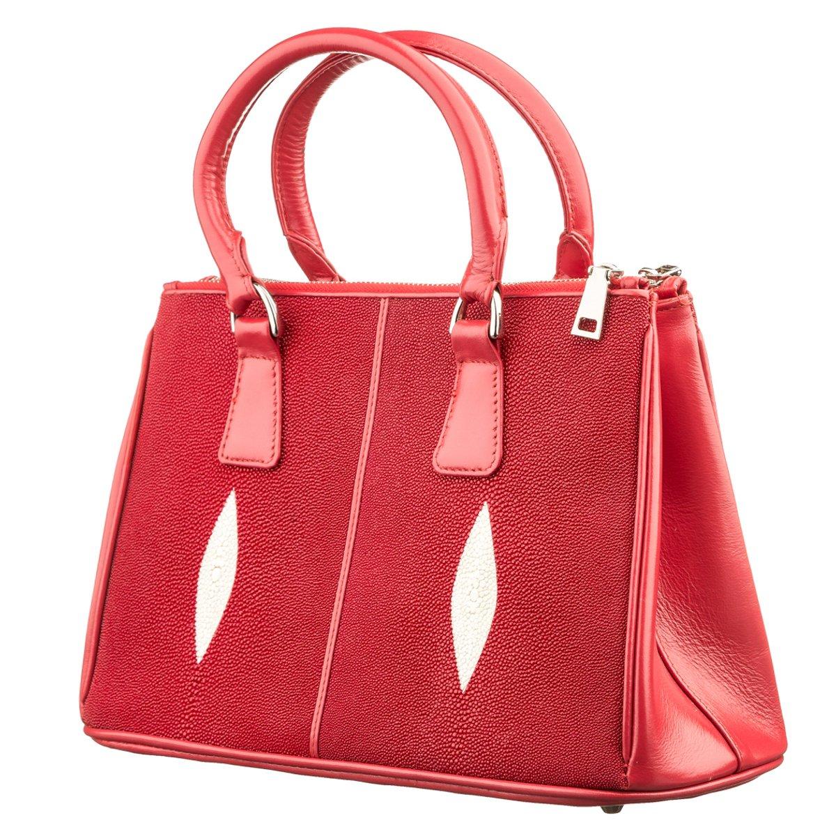 Сумка жіноча STINGRAY LEATHER 182019 з натуральної шкіри морського ската Червона, фото 1