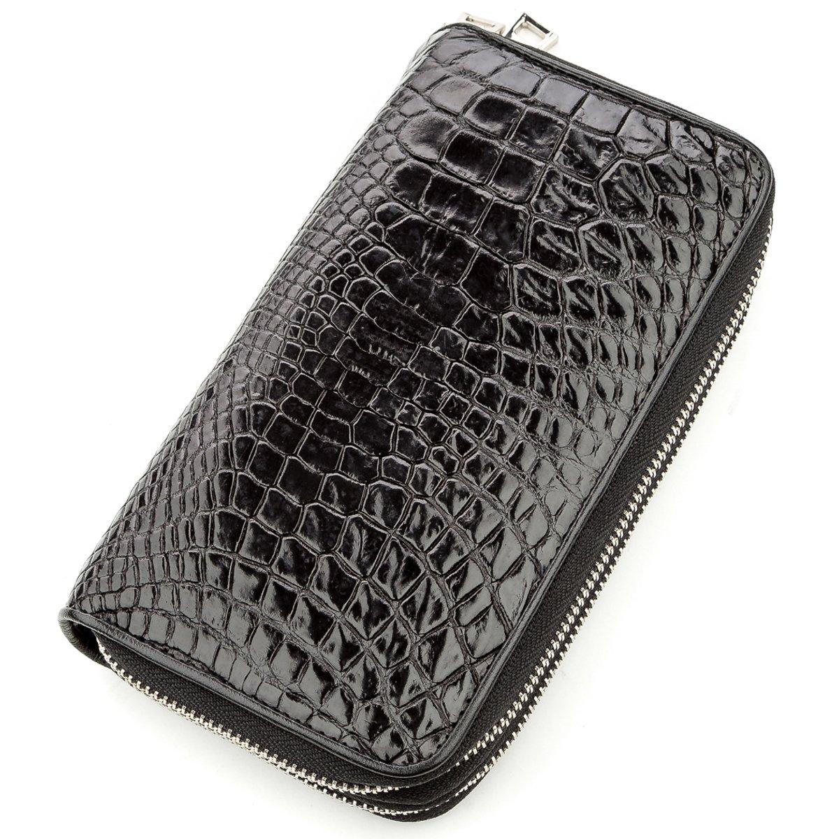 Клатч чоловічий CROCODILE LEATHER 182030 з натуральної шкіри крокодила Чорний, фото 1