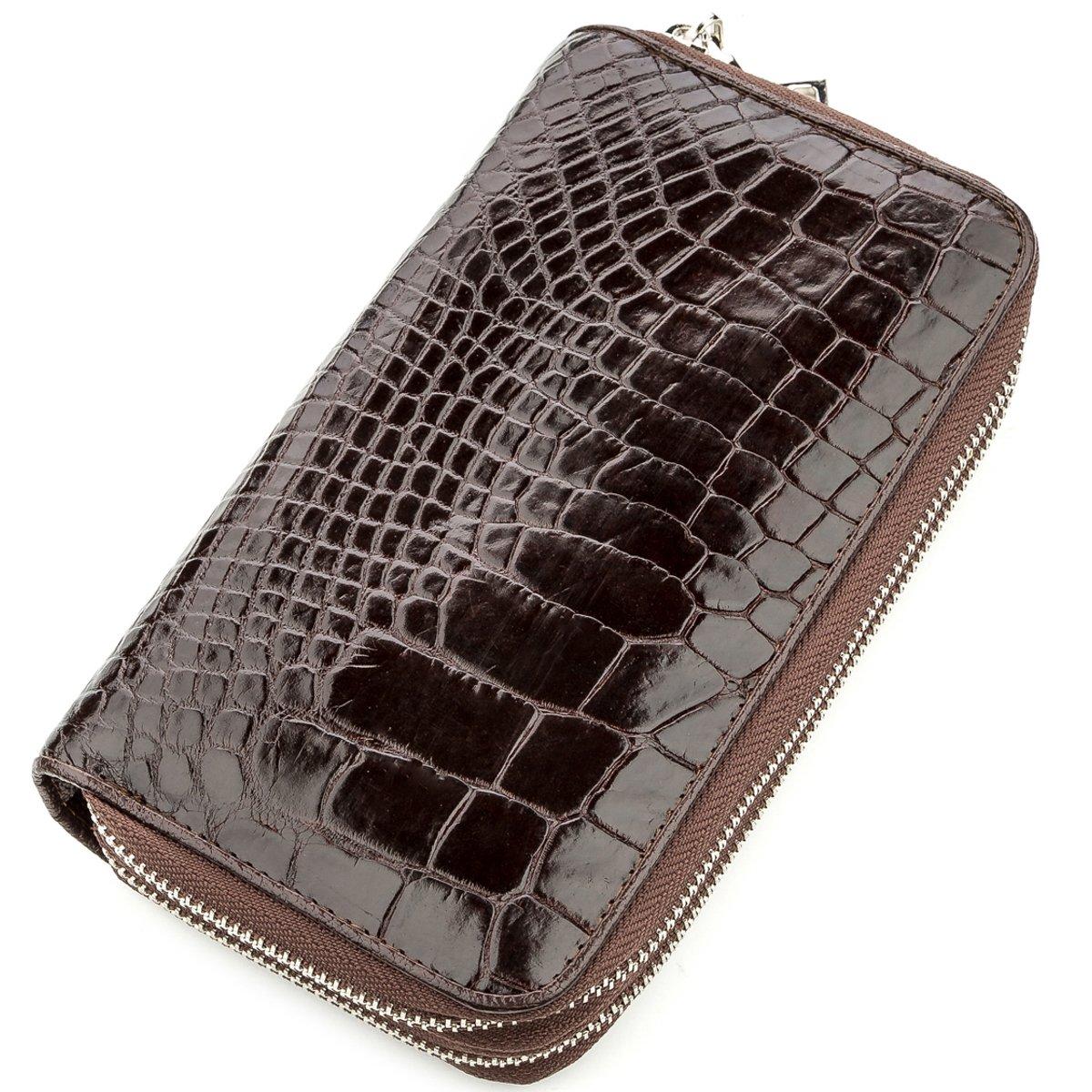 Клатч чоловічий CROCODILE LEATHER 182031 з натуральної шкіри крокодила Коричневий, фото 1