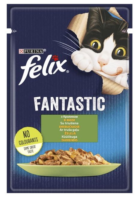 Felix Fantastic - паучи для кошек 85г * 26 шт (кролик в желе) - купить ...