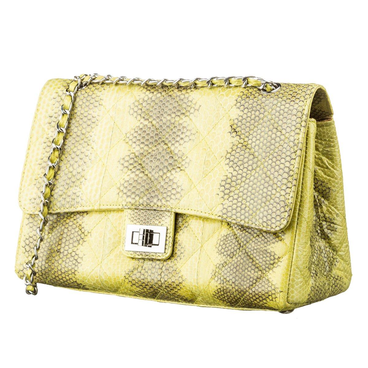 Сумка жіноча SEA SNAKE LEATHER 182058 з натуральної шкіри морської змії Жовта, фото 1