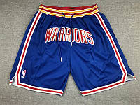 Синие баскетбольные шорты Голден Стейт Just Don Golden State Warriors NBA Swingman