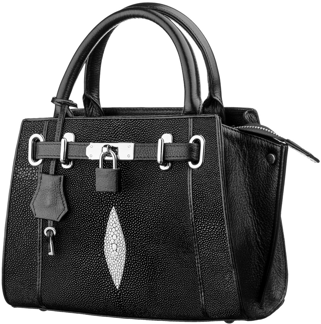 Сумка STINGRAY LEATHER 181516 з натуральної шкіри морського ската Чорна, фото 1