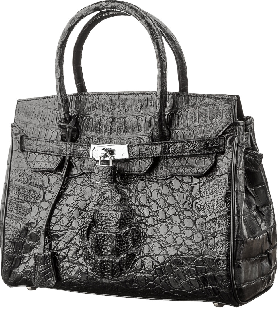 Сумка жіноча CROCODILE LEATHER 181599 з натуральної шкіри крокодила Чорна, фото 1