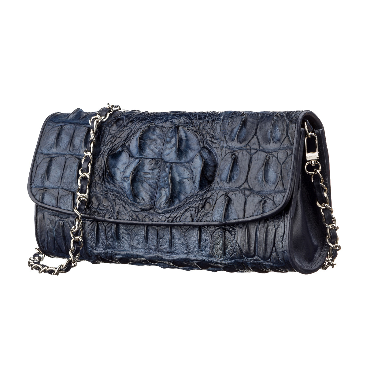 Сумка клатч CROCODILE LEATHER 181544 з натуральної шкіри крокодила Синя, фото 1