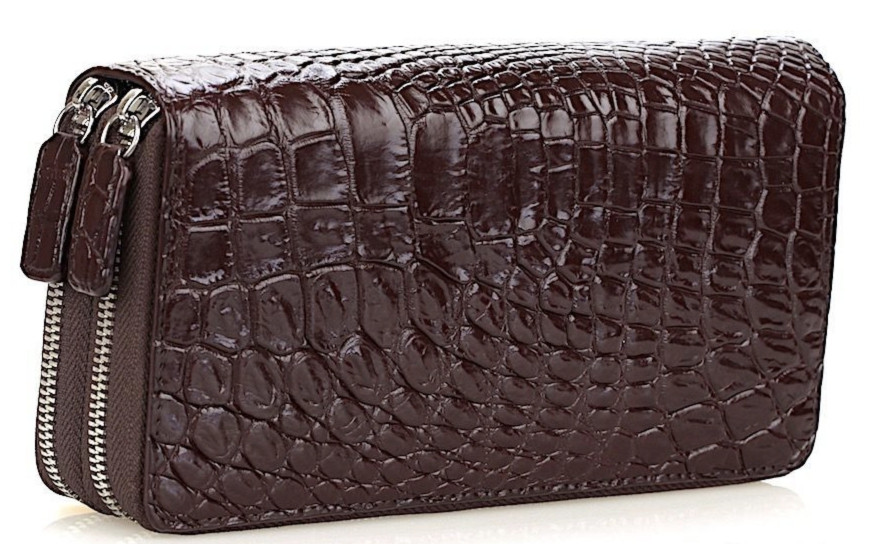 Гаманець-клатч CROCODILE LEATHER 181581 з натуральної шкіри крокодила Коричневий, фото 1