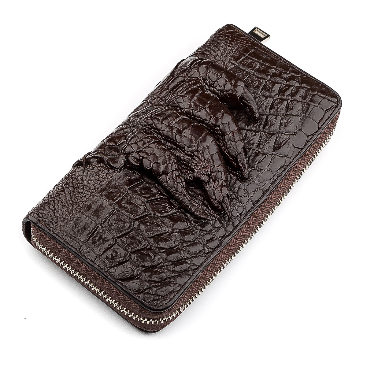 Клатч чоловічий CROCODILE LEATHER 181827 з натуральної шкіри крокодила Коричневий, фото 1