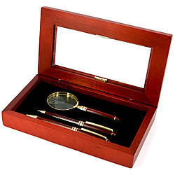 Набір для керівника подарунковий: стильна ручка, механічний олівець і збільшувальна лінза 73S101BMG