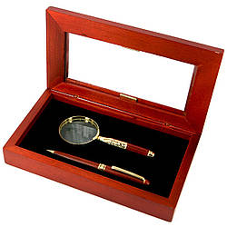 Подарунковий набір: офісна кулькова ручка та кишенькова лупа для читання Albero Ode 73S269BG