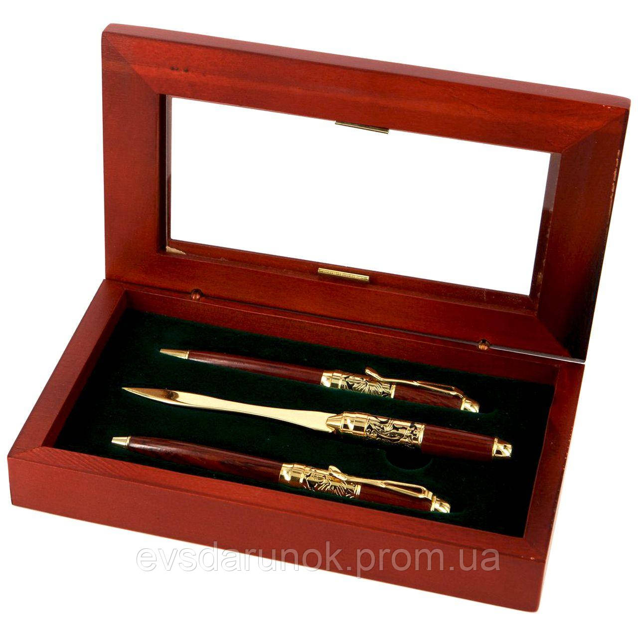 Элитные ручки в подарочном футляре из дерева и нож для вскрытия конвертов 73S269FBL - фото 1 - id-p62382276