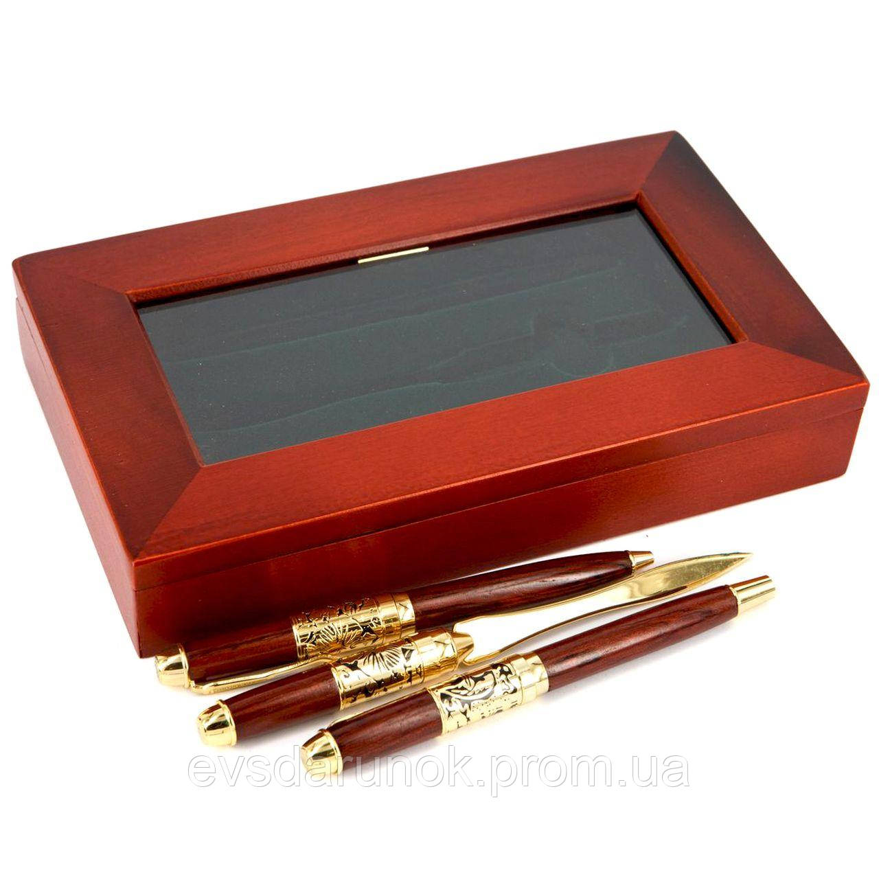Элитные ручки в подарочном футляре из дерева и нож для вскрытия конвертов 73S269FBL - фото 2 - id-p62382276