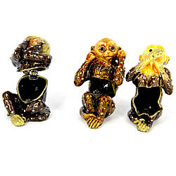 Скринька зі стразами статуетка три мавпи 3035.3036.3037