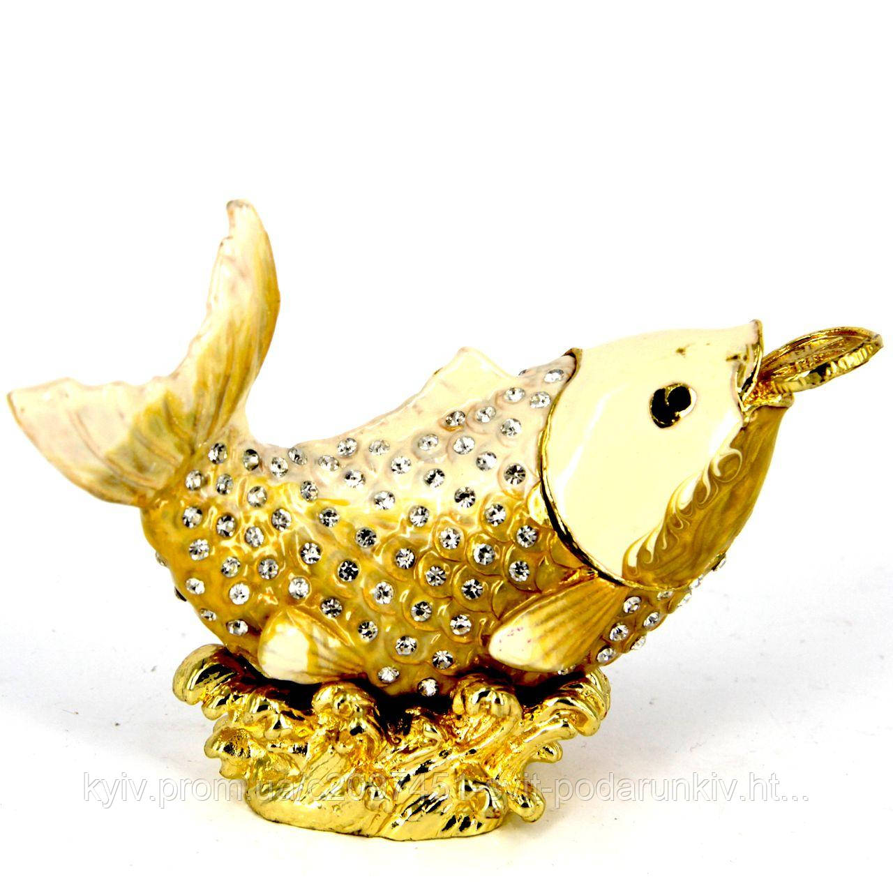Скринька зі стразами статуетка риба 365, фото 1