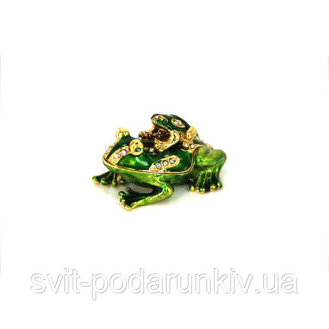 Скринька зі стразами статуетка жаба QF1174, фото 1